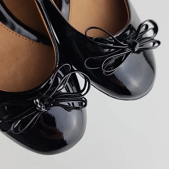 Sofft Eüro Soft Black Patent Leather Heeled Ballerinas Pump Size 6M - Picture 8 of 16